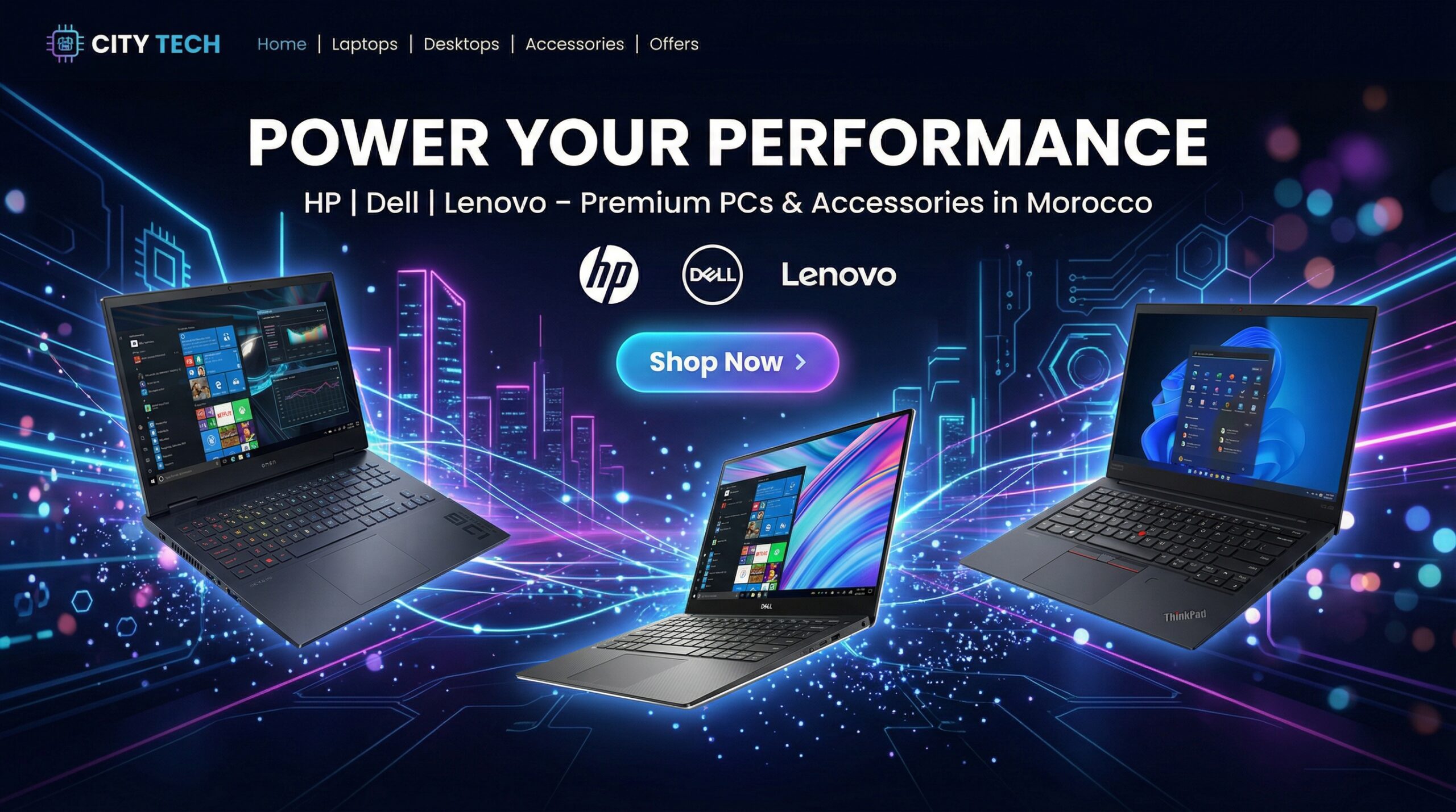 create a modern website hero banner for a tech sto delpmaspu